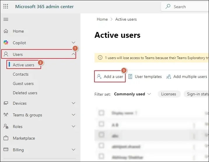 Active users
