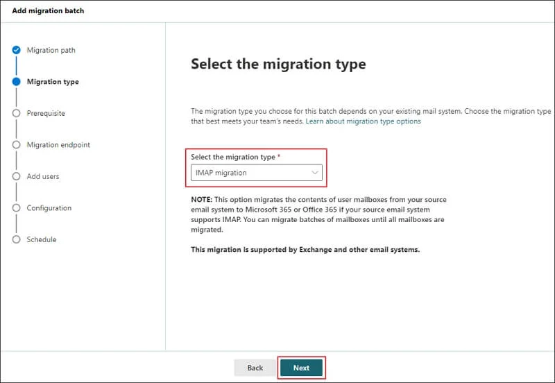 Choose migration type