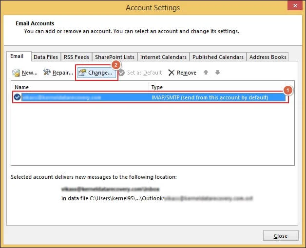 Select your account to change