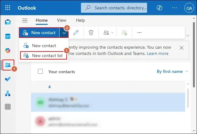 New Contact List
