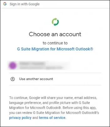 Choose an account to continue