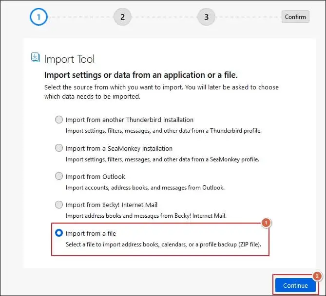 Import from a file