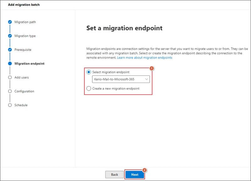 Create a new migration endpoint