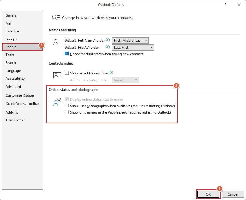 Navigate to the People section