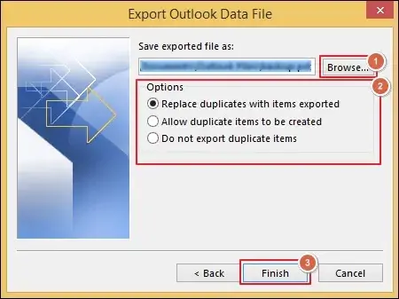 select the destination path