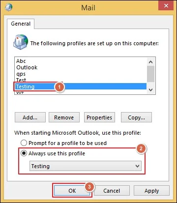 Set profile as default