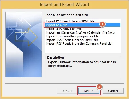 Export a file
