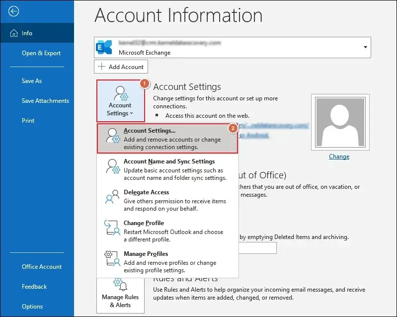 Go to Account Settings