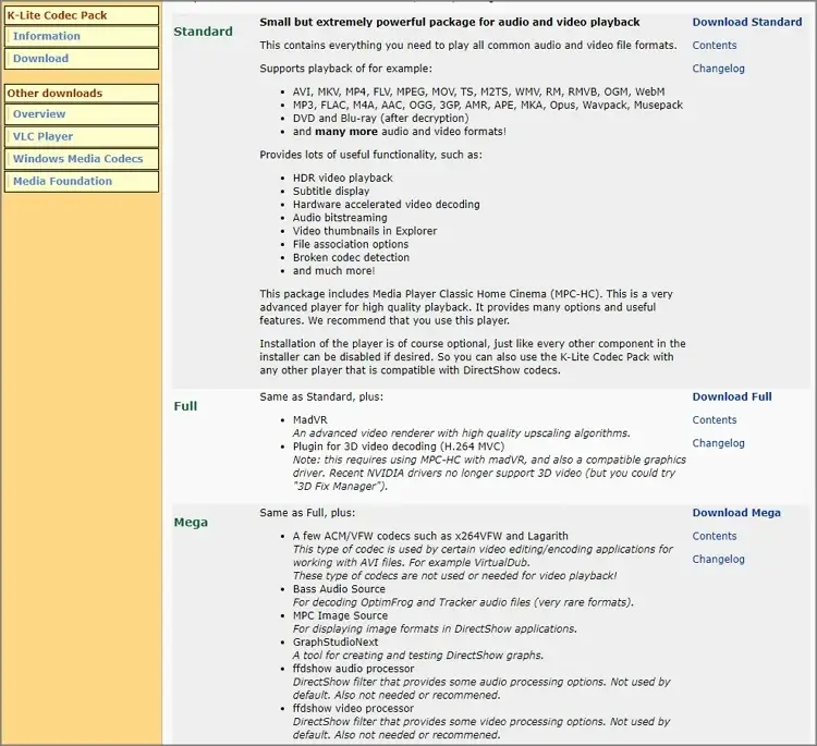 Download a trusted codec pack