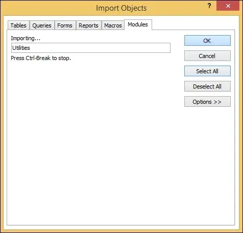 start importing the objects