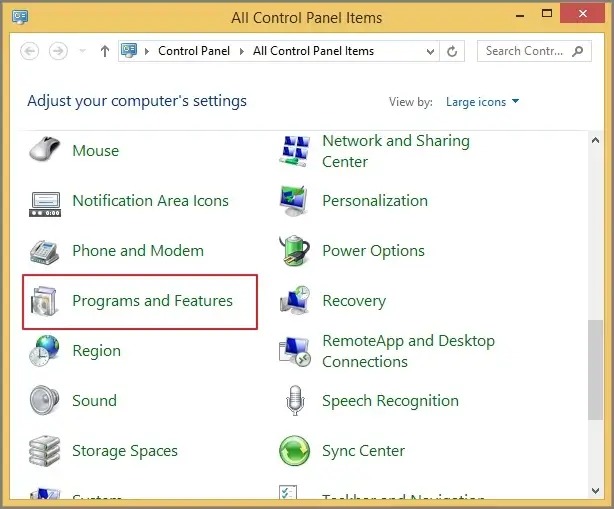 Programs and Features