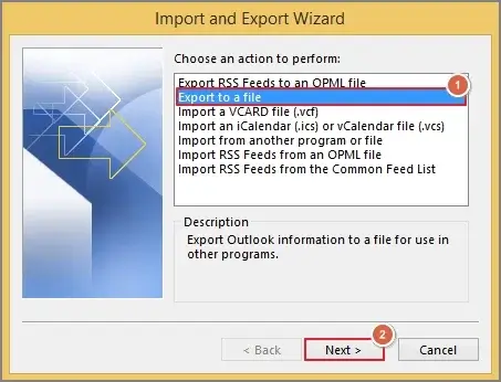 Export to a file