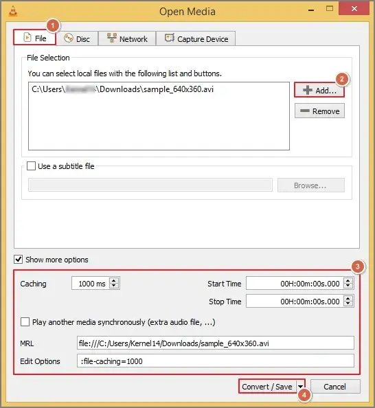 click on the Convert or Save tab