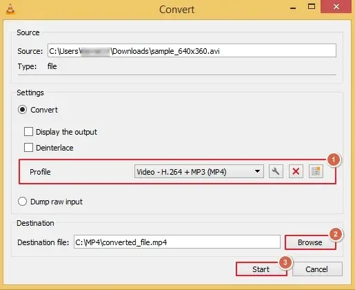 Click Start to initiate the conversion