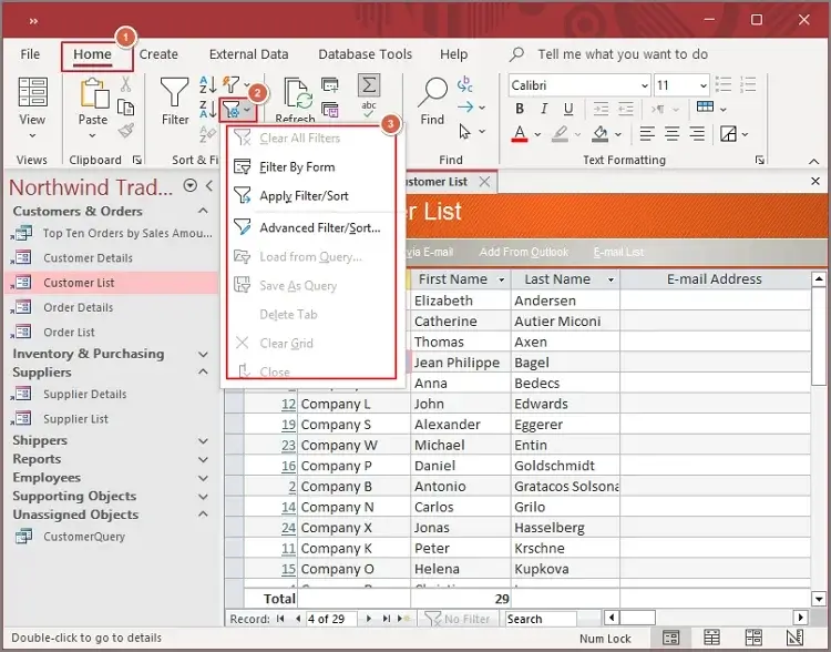 filters are applied remove all