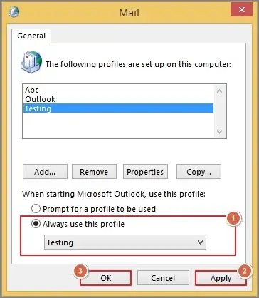 set the new profile as the default one