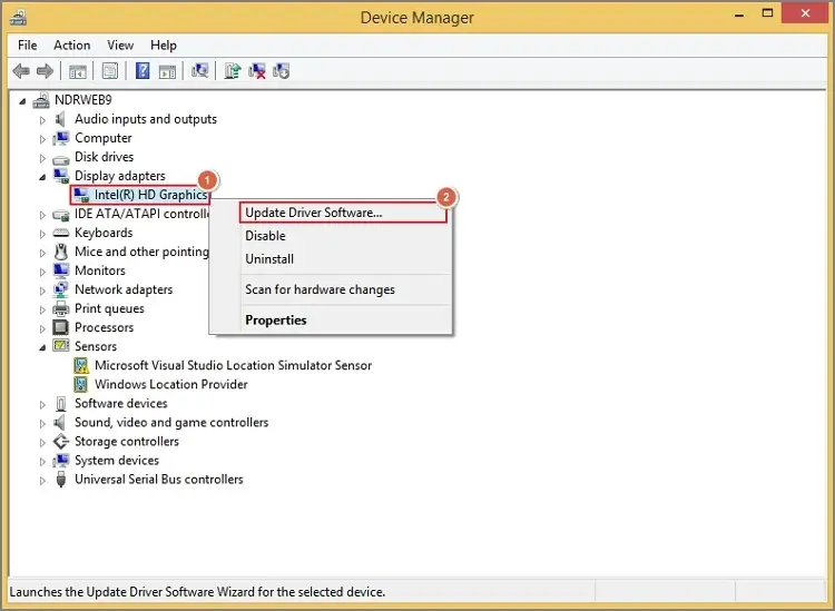Right click on the graphic drivers