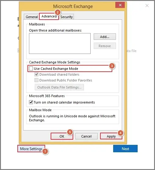 Use Cached Exchange Mode
