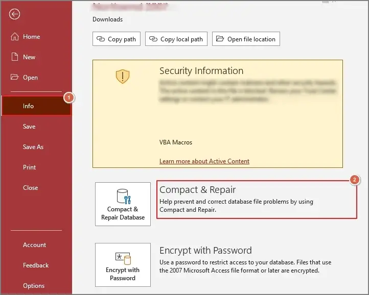 Compact Repair Database