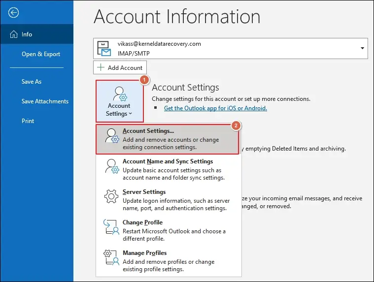 Expand Account Settings