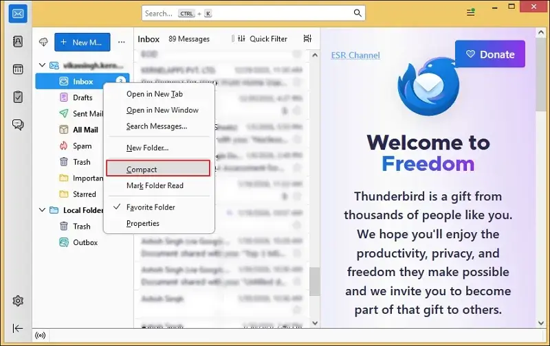 select Compact them individually