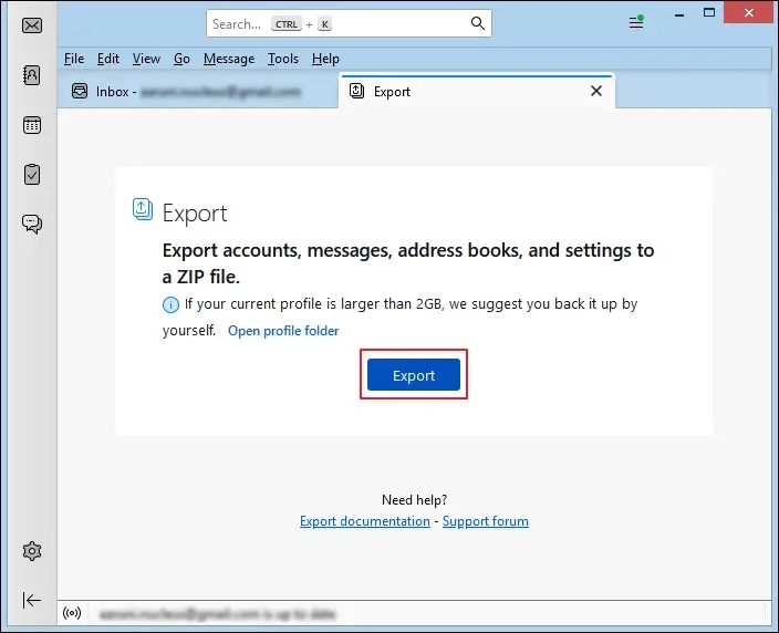 Tap on the Export and Export option to continue