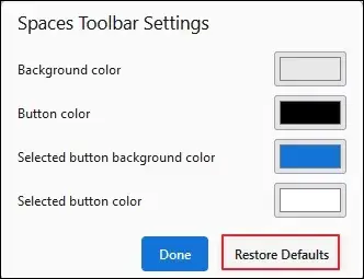 Click on Restore Defaults options
