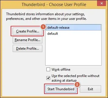 Create Profile and Start Thunderbird