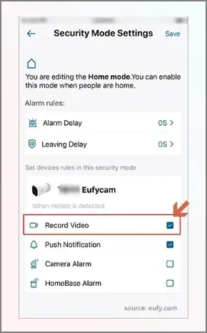 Check whether the Record Video is enabled or not. Then, save the changes. 