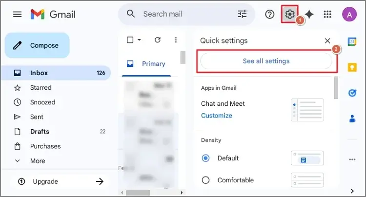 Tap on the Gear icon and hit the See All Settings option