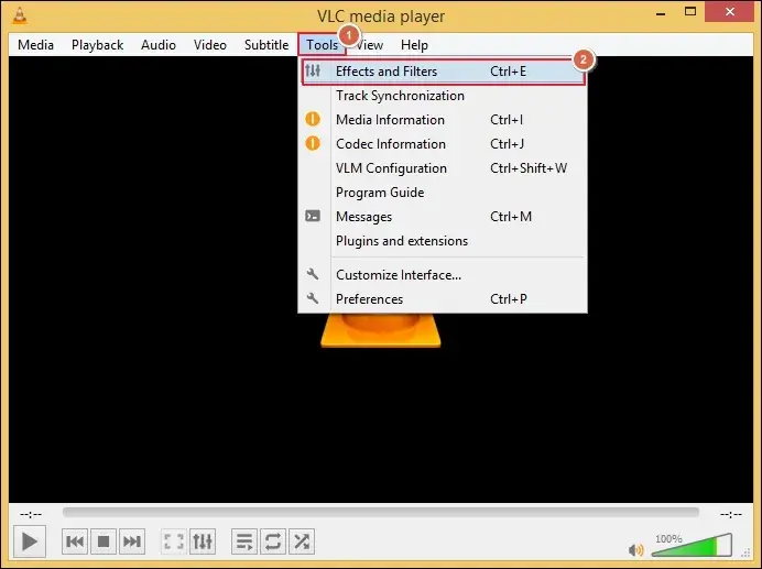 Go to Tools and click on Effects and Filters