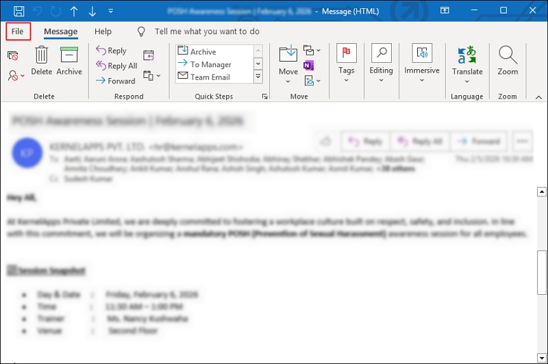 Go to the File tab to continue