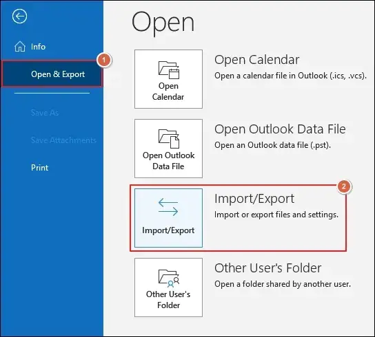 Click on Import and Export