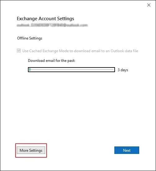 Click on More Settings to proceed