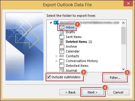 Filter out data if needed and click Next