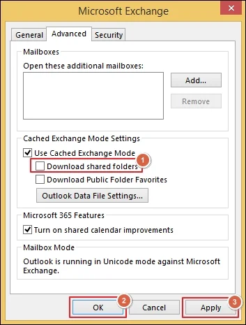 Download shared folders and click OK to Apply changes