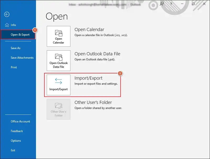 navigate to import & export