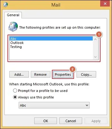 click on Properties to continue