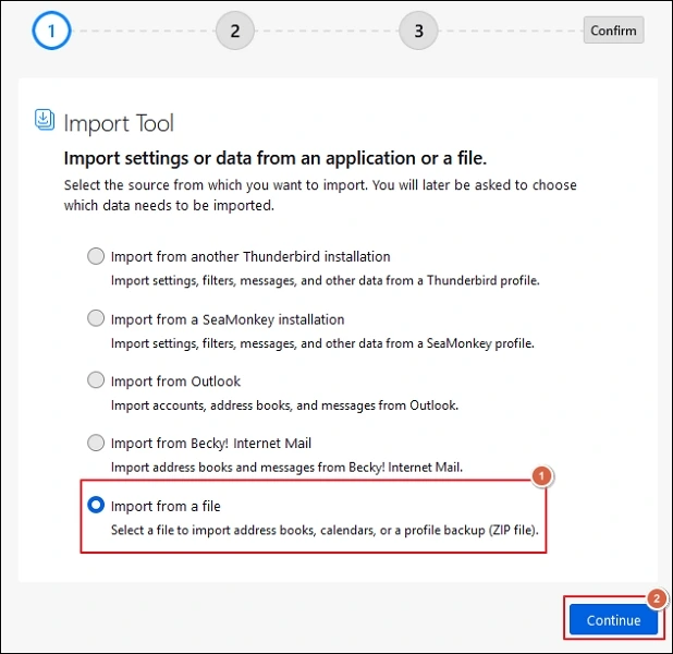 select import from a file option