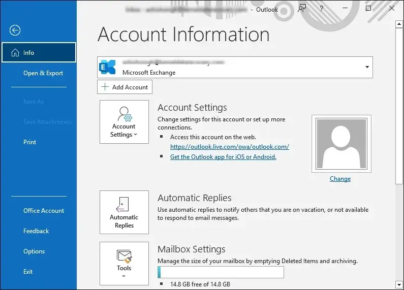 Launch Outlook File Add Account