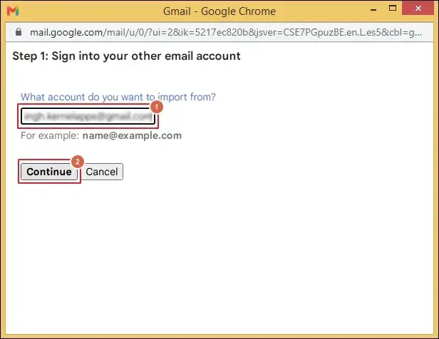Enter the email address to Continue