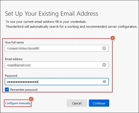 tap on the Configure manually option
