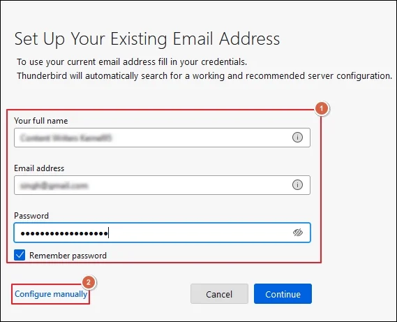 Configure manually