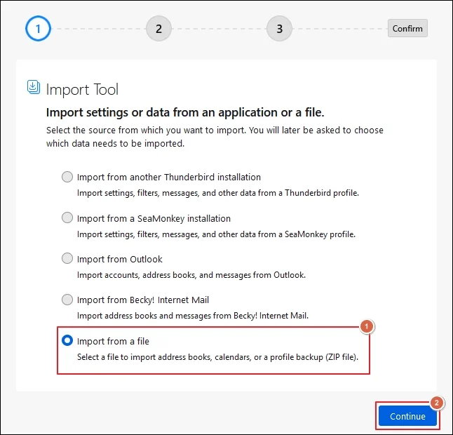 Import from a file