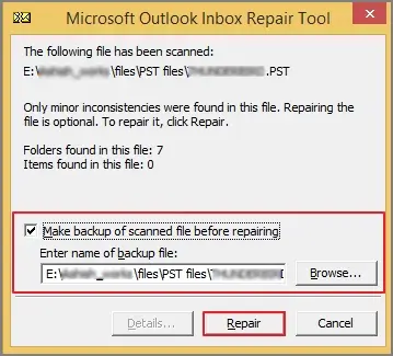 it will give list of errors then click repair