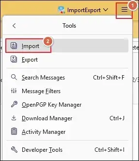 click Import