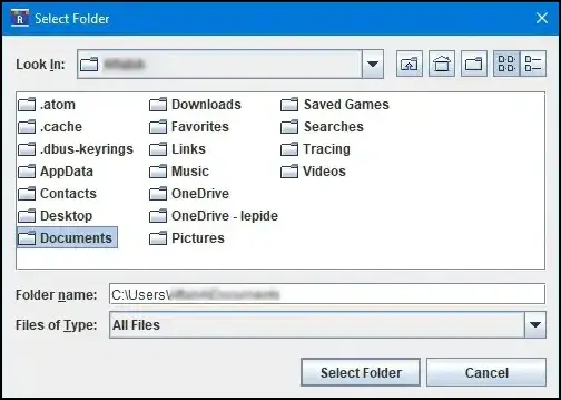 Select Folder option