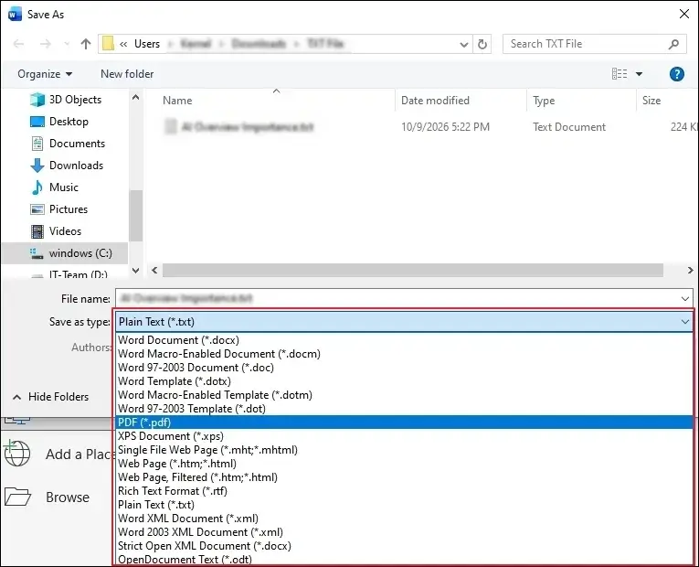 Select the PDF