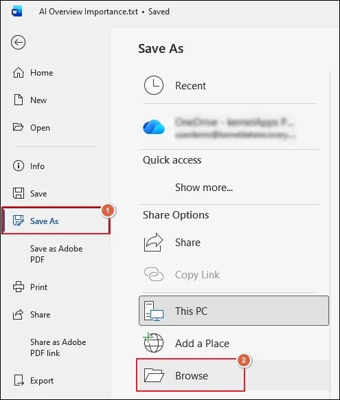  go to File Save As Browse