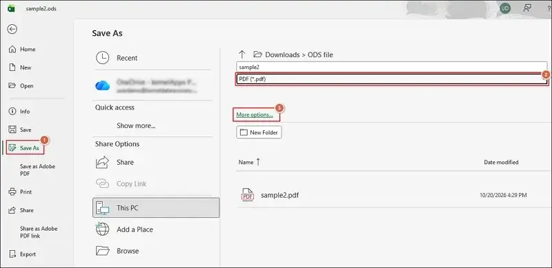 Go to File Save As PDF